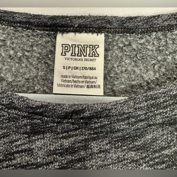 Victoria’s Secret PINK Small Gray Strappy Cold Shoulder Sweatshirt - Picture 7 of 8